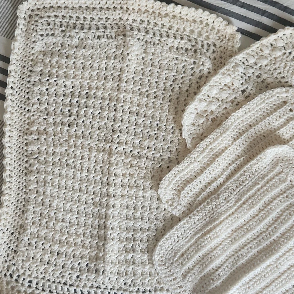 New Handmade Hand Towel And 3 Washcloths